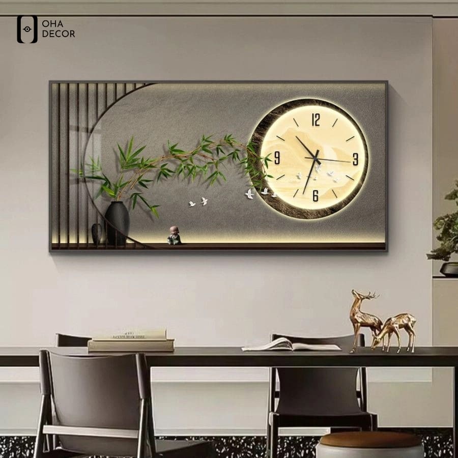Tranh đồng hồ 5D đẹp treo phòng khách Buôn Ma Thuột xu hướng trang trí thời thượng 6 Tranh đồng hồ 5D đẹp treo phòng khách buôn ma thuột oha decor uy tín