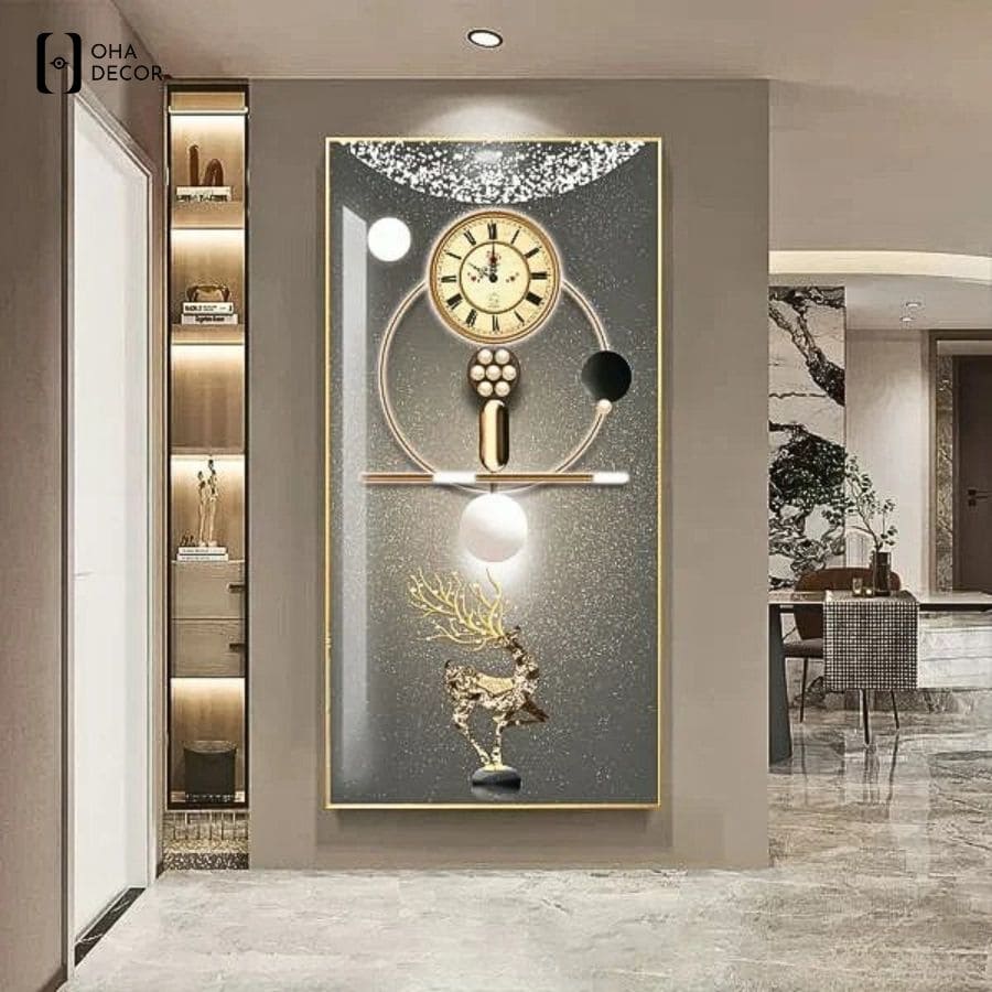 5 bí quyết chọn tranh đồng hồ cho phòng khách phong thủy Buôn Ma Thuột thu hút may mắn 6 Tranh đồng hồ cho phòng khách phong thủy buôn ma thuột uy tín từ oha decor