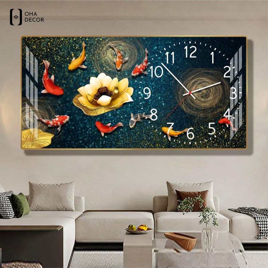 5 bí quyết chọn tranh đồng hồ cho phòng khách phong thủy Buôn Ma Thuột thu hút may mắn 5 Tranh đồng hồ cho phòng khách phong thủy buôn ma thuột phù hợp nội thất gỗ tự nhiên