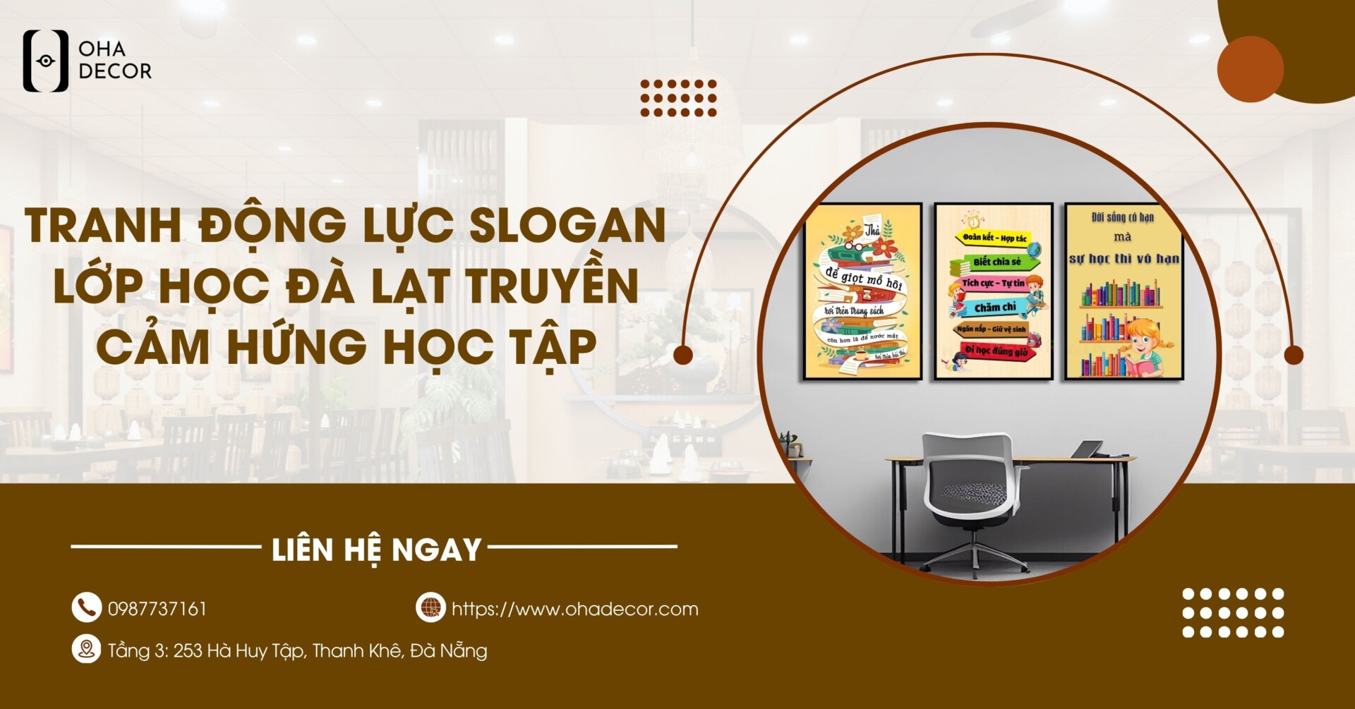 Tranh động lực slogan lớp học Đà Lạt