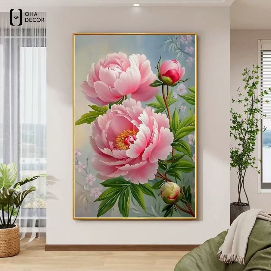Hạ nhiệt thị giác và mang lại sự thư thái cho gia đình nhờ mẫu tranh hoa nhẹ nhàng vĩnh long