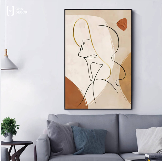 Tranh line art hiện đại phòng khách Tiền Giang tạo điểm nhấn tinh tế cho không gian 4 Tranh line art hiện đại phòng khách Tiền Giang