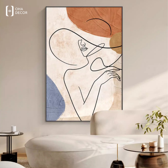 Tranh line art hiện đại phòng khách Tiền Giang tạo điểm nhấn tinh tế cho không gian 2 Tranh line art hiện đại phòng khách Tiền Giang