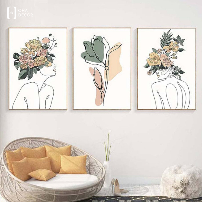 Tranh line art hiện đại phòng khách Tiền Giang tạo điểm nhấn tinh tế cho không gian 1 Tranh line art hiện đại phòng khách Tiền Giang