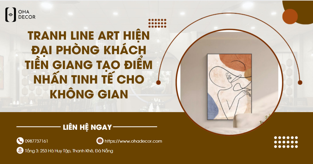 Tranh line art hiện đại phòng khách Tiền Giang