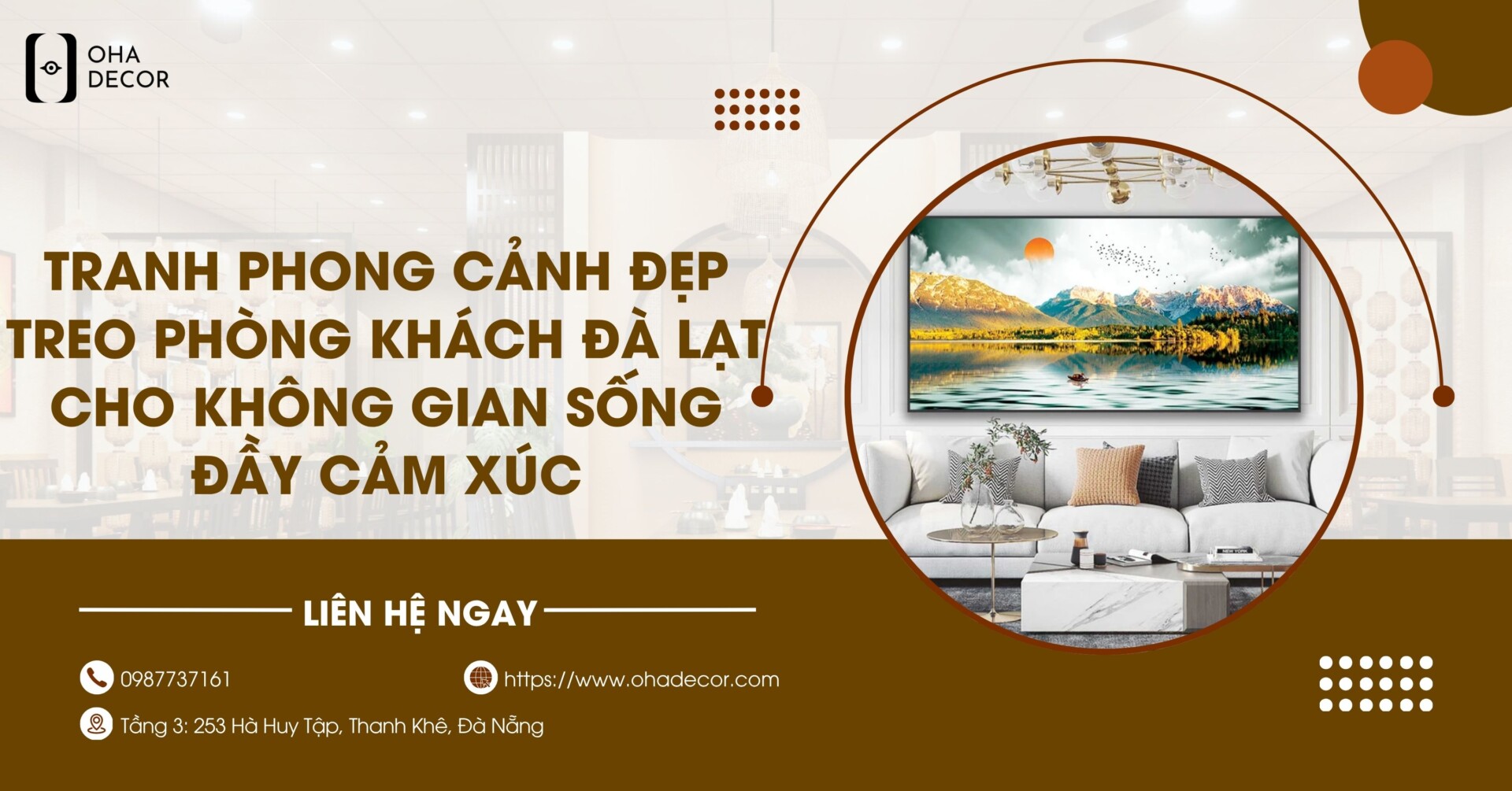 Tranh phong cảnh đẹp treo phòng khách Đà Lạt