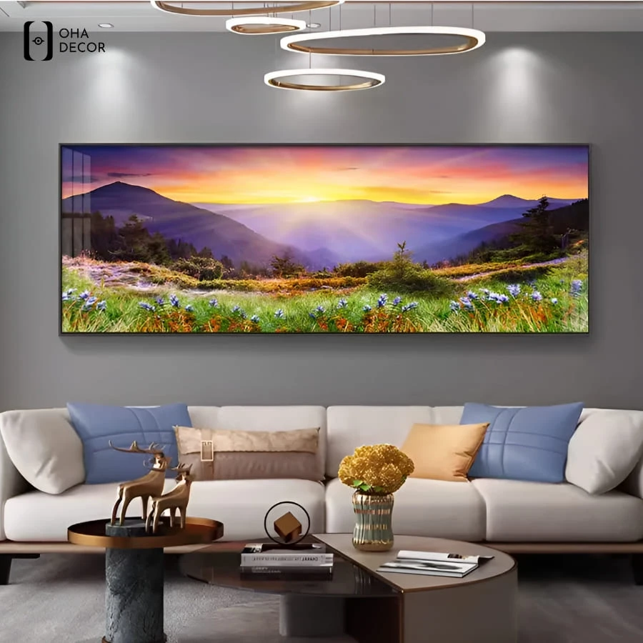 Mẫu tranh phong cảnh thư giãn thuận an giúp mang lại cát tường và may mắn