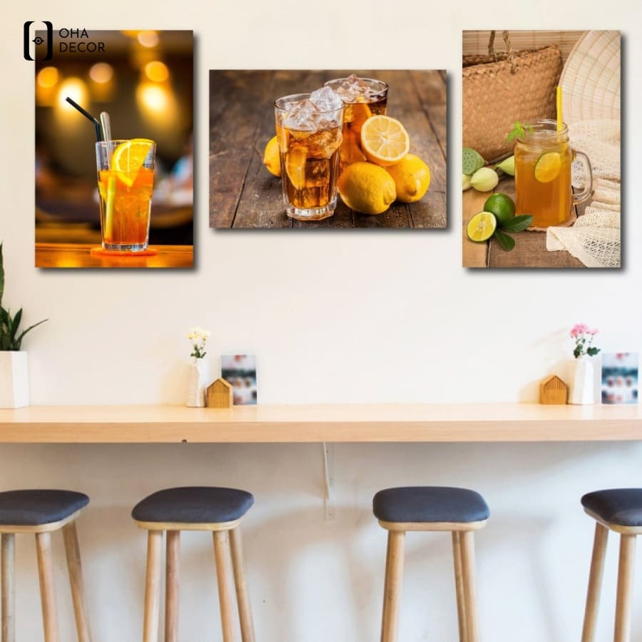 3 lý do nên chọn tranh thức uống Long Xuyên làm bừng sáng cơ sở kinh doanh 1 Tranh thức uống long xuyên trà chanh tươi mát tạo điểm nhấn bắt mắt cho quán