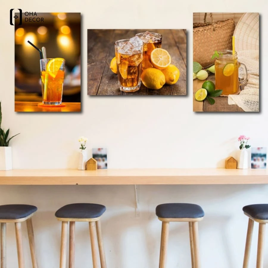 3 lý do nên chọn tranh thức uống Long Xuyên làm bừng sáng cơ sở kinh doanh 1 Tranh thức uống long xuyên trà chanh tươi mát tạo điểm nhấn bắt mắt cho quán
