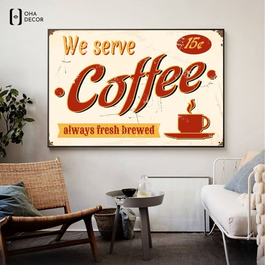Tranh typography cafe Long Xuyên nét vẽ chữ nghệ thuật đánh thức thị giác 1 Mang phong cách cổ điển ấn tượng vào quán với tranh typography cafe long xuyên