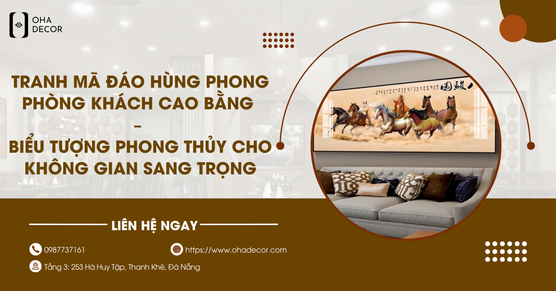 Tranh mã đáo hùng phong phòng khách Cao Bằng