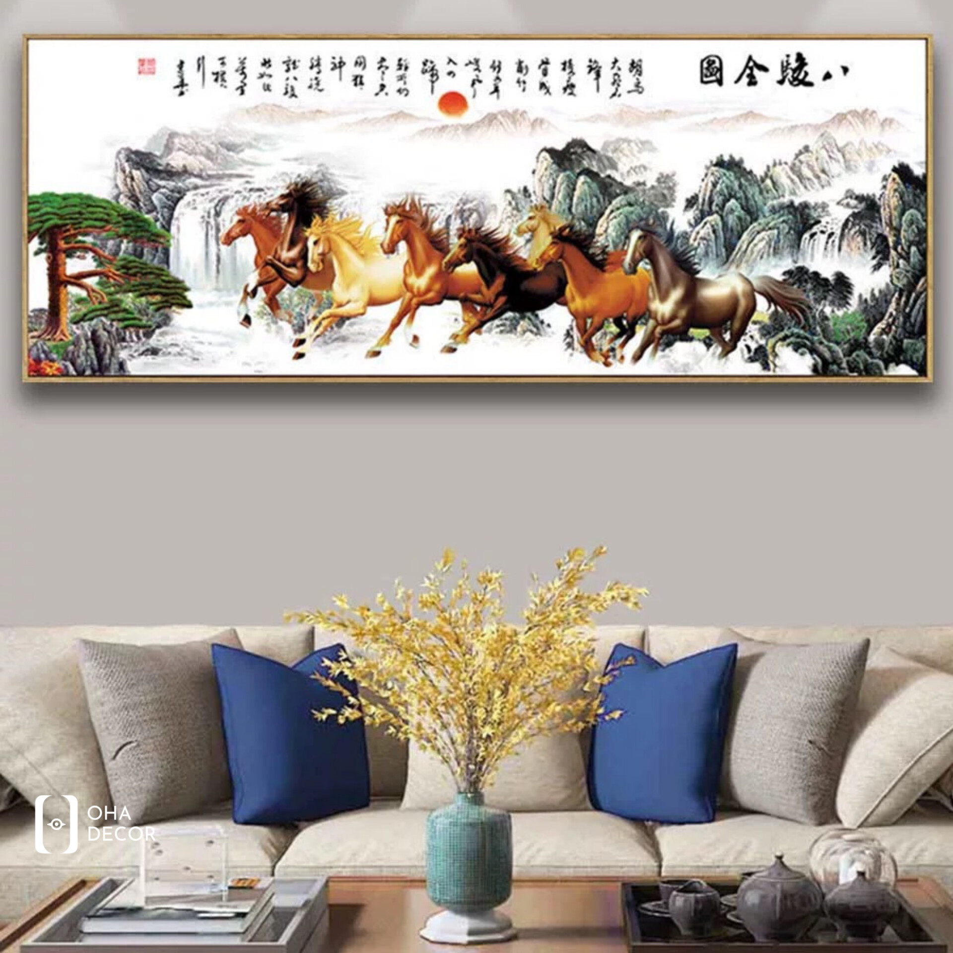 tranh mã đáo hùng phong phòng khách Cao Bằng