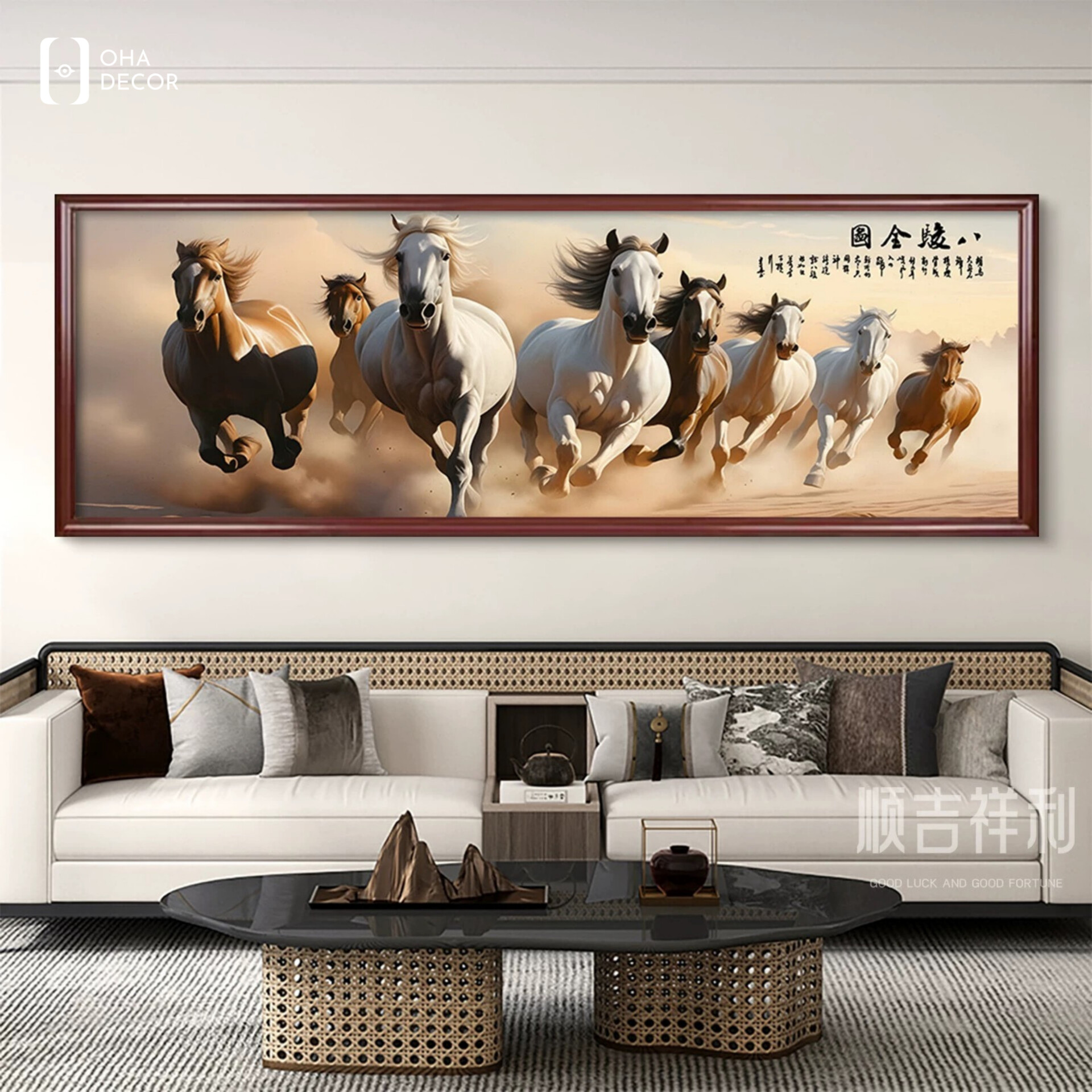 Tranh mã đáo hùng phong phòng khách Cao Bằng