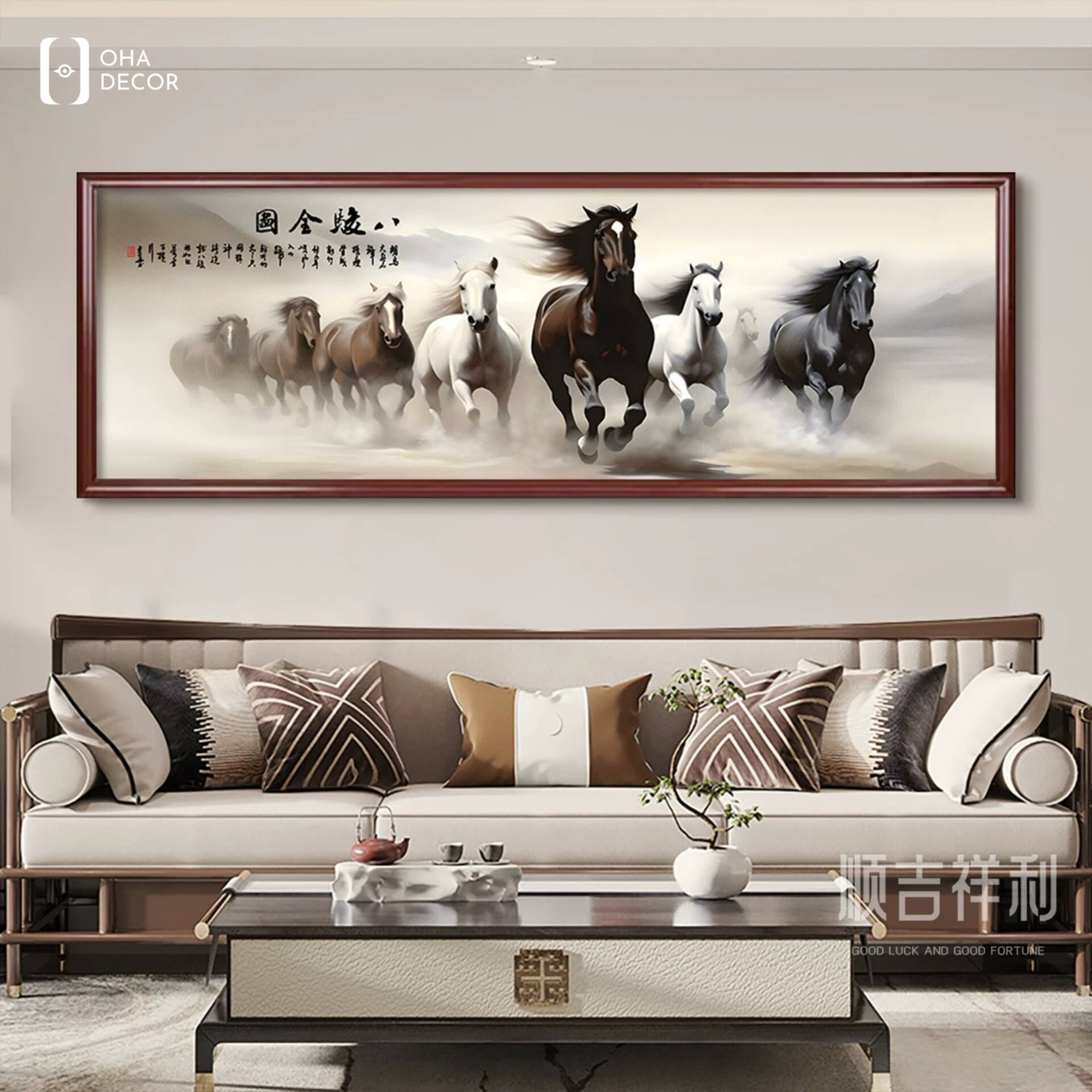 Tranh mã đáo hùng phong phòng khách Cao Bằng