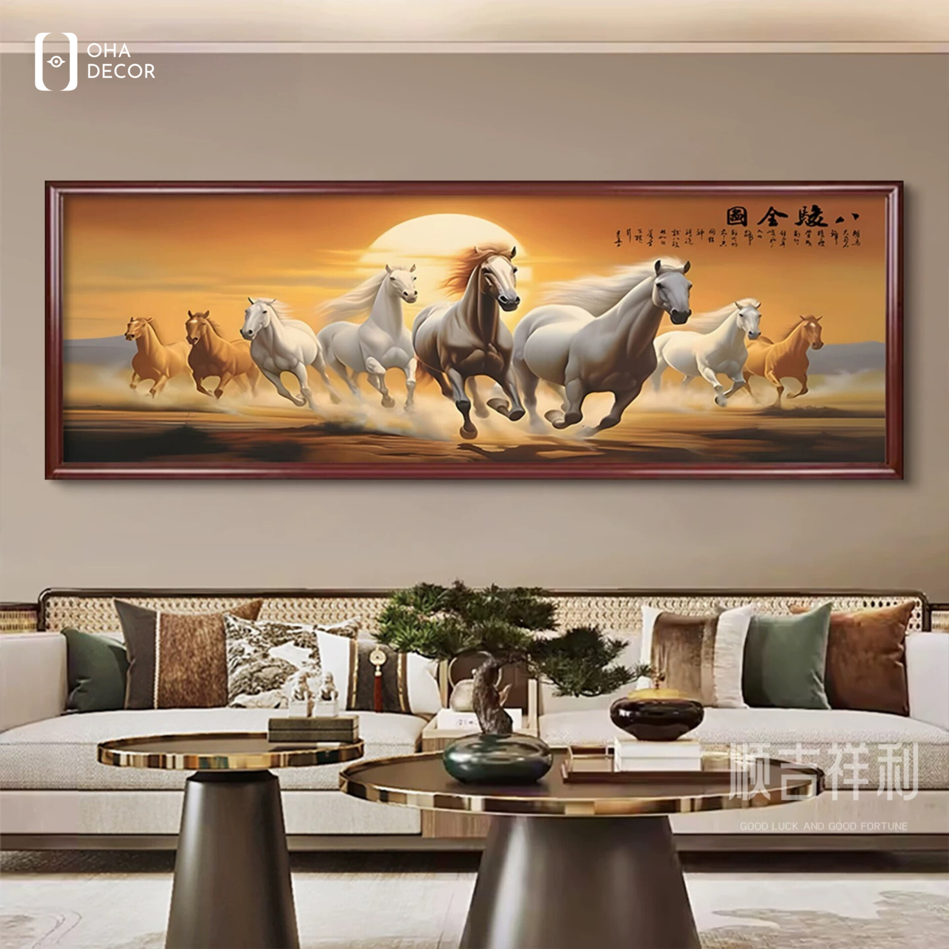 Tranh mã đáo hùng phong phòng khách Cao Bằng
